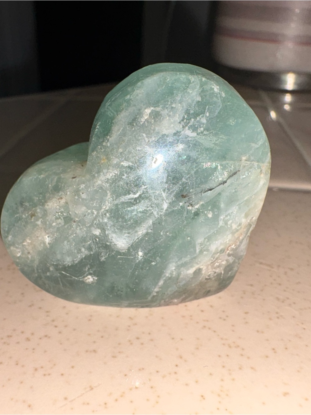 Green Heart Shaped Polished Stone